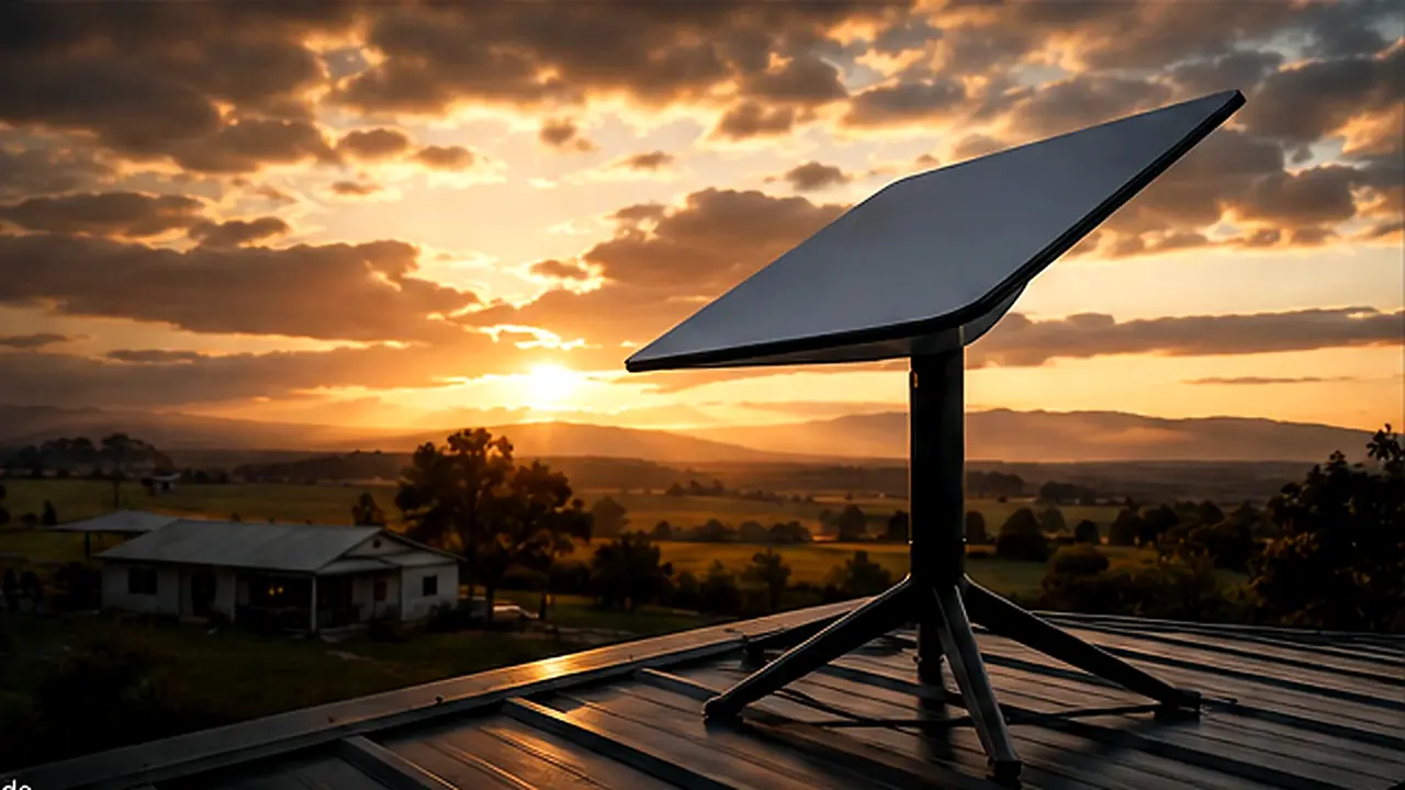 Illustrative Starlink dish on a roof